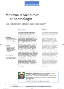 Maladie d`Alzheimer et odontologie