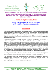 Recommandations - L`Association marocaine du médicament
