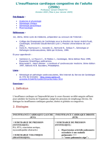 L`insuffisance cardiaque congestive de l`adulte (250b)