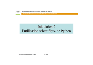 Inititiation à l`utilisation scientifique de Python - Iramis