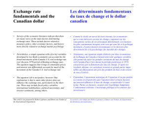 Exchange rate fundamentals and the Canadian
