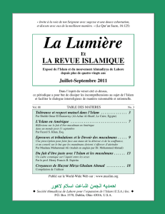 La Lumière (88-3) - Lahore Ahmadiyya Movement