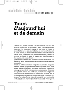 Tours d`aujourd`hui et de demain