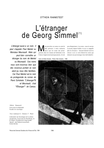 L`étranger de Georg Simmel(1)