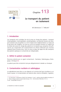 Le transport du patient en isolement