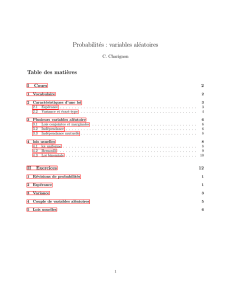 Probabilités : variables aléatoires