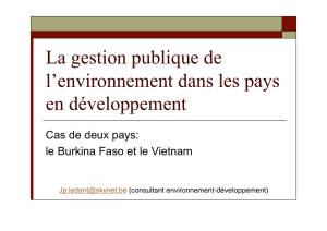 La gestion publique de l`environnement dans les pays en