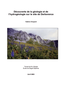 Découverte de la géologie et de l`hydrogéologie - Spéléo