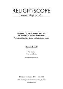 islam et éducation islamique en azerbaidjan