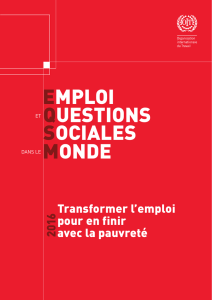 Emploi et questions sociales dans le monde 2016: transformer