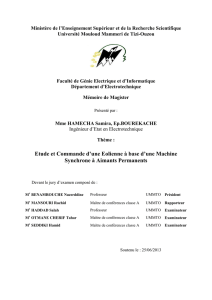 Etude et Commande d`une Eolienne à base d`une Machine