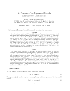 An Extension of the Exponential Formula in Enumerative