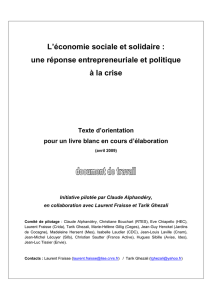 L`économie sociale et solidaire