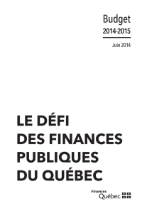 Le défi des finances publiques du Québec