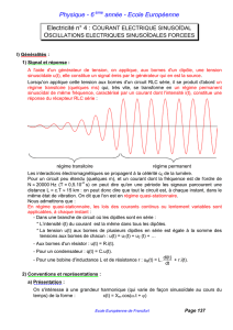 Oscillations électriques sinucoïdales forcées