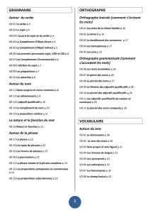 1 GRAMMAIRE ORTHOGRAPHE VOCABULAIRE