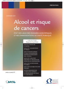 Alcool et risque de cancers - Institut National Du Cancer