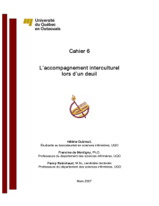 Cahier 6 L`accompagnement interculturel lors d`un deuil