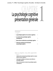 La psychologie cognitive présentation générale