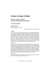 Corps à corps virtuel - Interfaces numériques