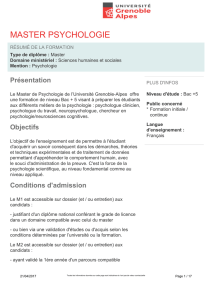 master psychologie - Université Grenoble Alpes