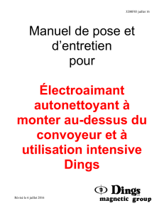 Manuel de pose et d`entretien pour Électroaimant autonettoyant à