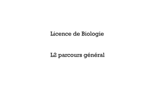 Licence de Biologie L2 parcours général