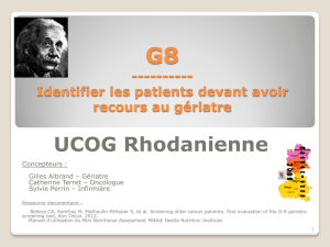G8 - Identifier les patients devant avoir recours au gériatre