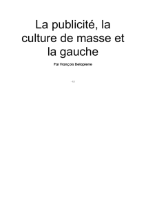 La publicité, la culture de masse et la gauche