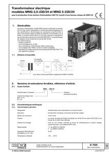 Transformateur électrique modèles MNG 2,5-230/24 et MNG 5