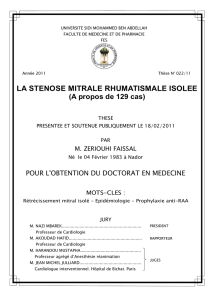 Graphique 1 - Faculté de Médecine et de Pharmacie Fès