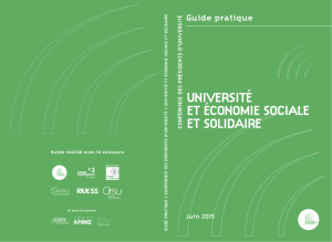 uNiVerSitÉ et ÉCONOmie SOCiale et SOlidaire