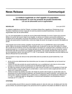 News Release Communiqué - Ministère de la Santé et des Soins de