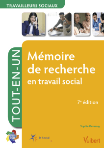 Mémoire de recherche en travail social - Itinéraires pro