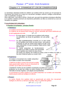 Dynamique et lois de conservation