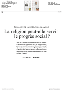 La religion peut-elle servir le progrès social ?