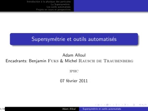 Supersymétrie et outils automatisés