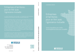 Entreprises et territoires : pour en finir avec l`ignorance