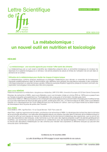 La lettre scientifique de l`IFN - Fonds Français pour l`Alimentation et