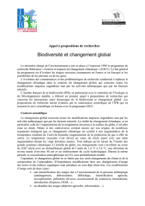 Biodiversité et changement global - GIP