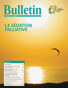 La sédation paLLiative - Association québécoise de soins palliatifs