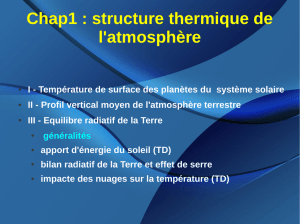 Chap1 : structure thermique de l`atmosphère