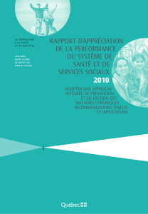 rapport d`appréciation de la performance du système de santé et de