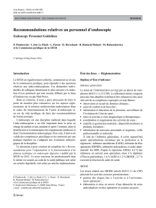 Recommandations relatives au personnel d`endoscopie