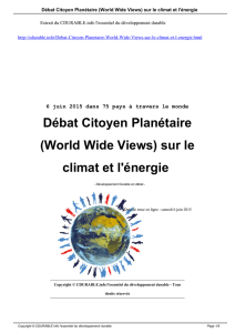 Débat Citoyen Planétaire (World Wide Views) sur le climat et l