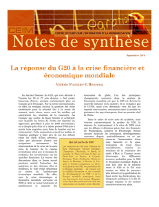 La réponse du G20 à la crise financière et - IEIM-UQAM