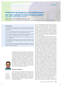 Recherche de drogues et de médicaments par tests rapides d`urine