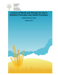 Lexicon of Words and Phrases for Use in Nutrition Promotion and