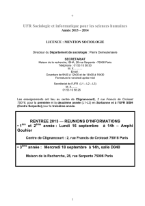 Brochure licence Sociologie 2013-2014 - Université Paris