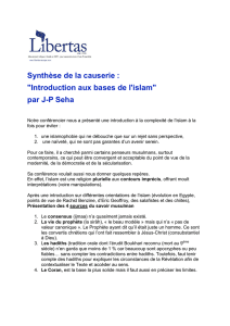 Synthese_conference bases islam du 28 02 2015 - Libertas